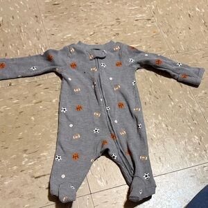 Carter's Gray and Orange Patterned Footie